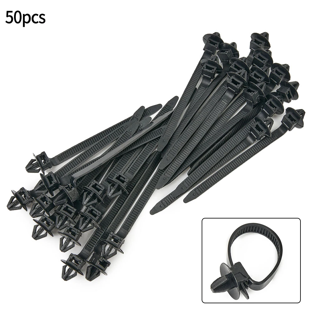 

50X Nylon Cable Tie Wrap Fixed Fastener Clips Car Loom Hose Clamp Fastening Zip Strap Wire Band Strap Clip Tools High Quality