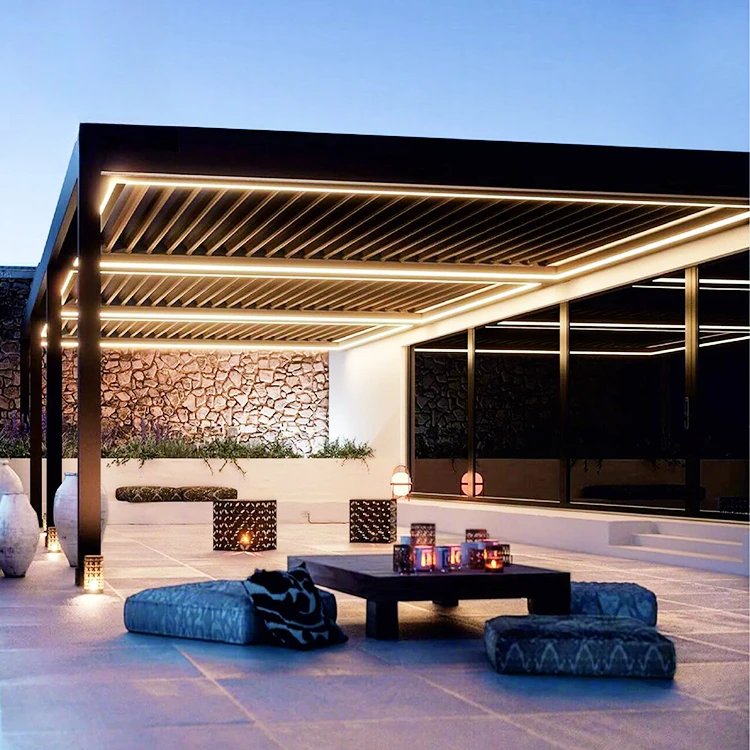 Modern pergola opening louver aluminium terrace automatic pergola Customized
Modern pergola opening louver aluminium terrace automatic pergola Customized