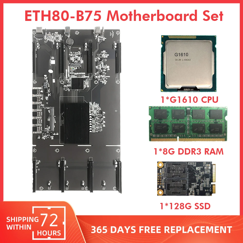 Семейная материнская плата для майнинга Combo LGA 1155 4G/8G DDR3 128G SSD с поддержкой процессора G1610 8 графическая карта BTC ETH Miner
Семейная материнская плата для майнинга Combo LGA 1155 4G/8G DDR3 128G SSD с поддержкой процессора G1610 8 графическая карта BTC ETH Miner
