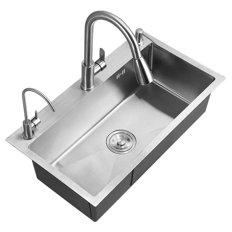 Kitchen Sink Vegetable Basin 304 Stainless Steel Multi-Functional Household Manual Thickened Large Single Sink Sink
Kitchen Sink Vegetable Basin 304 Stainless Steel Multi-Functional Household Manual Thickened Large Single Sink Sink