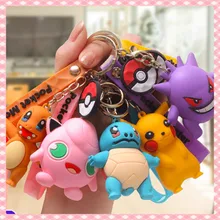 New Animation Peripherals Pokémon Pikachu Squirtle Ducky Charmander Gengar Keychain Pendant Collection Ornament Best Gift Toy