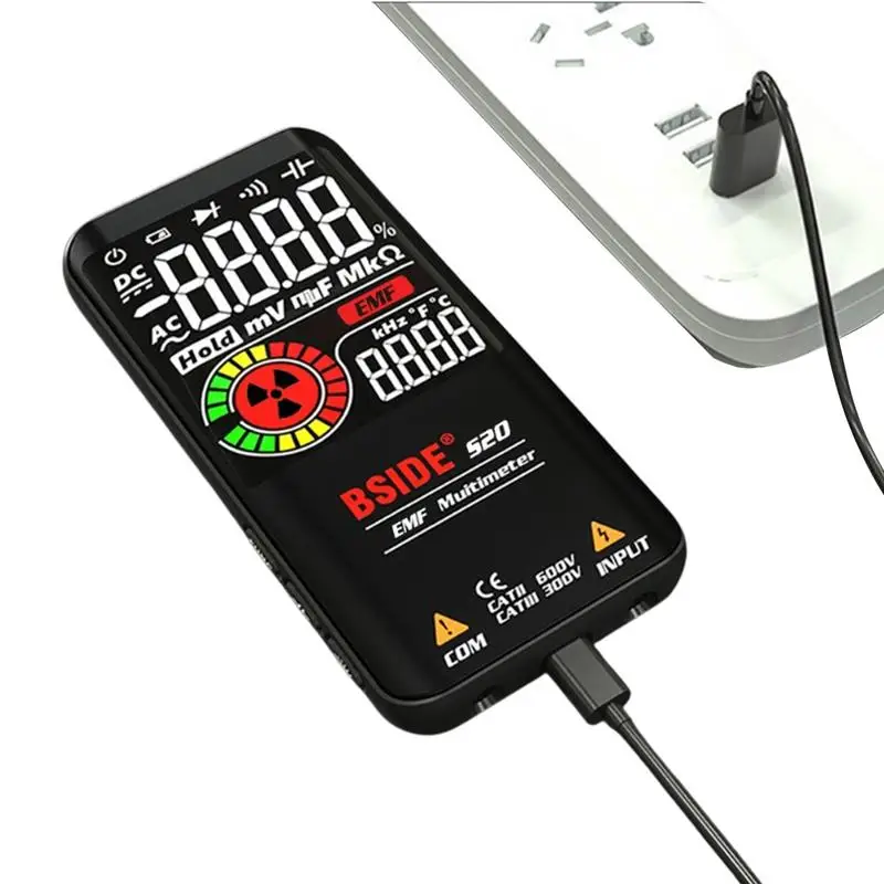 Rechargeable Multimeter Rechargeable Auto-Ranging Voltage EMF Meters LCD Display Integrated Digital Tester Detector With BSIDE
Rechargeable Multimeter Rechargeable Auto-Ranging Voltage EMF Meters LCD Display Integrated Digital Tester Detector With BSIDE