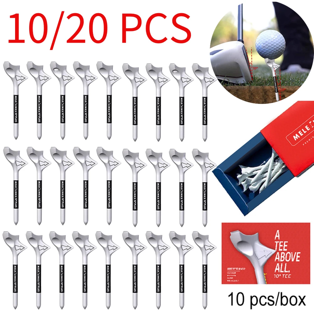 

10/20 pcs Golf Tees 10° Diagonal Insert Rhombic Golf Ball Holder Increases Speed Golf Training Ball Tee Golf Gift Accessories