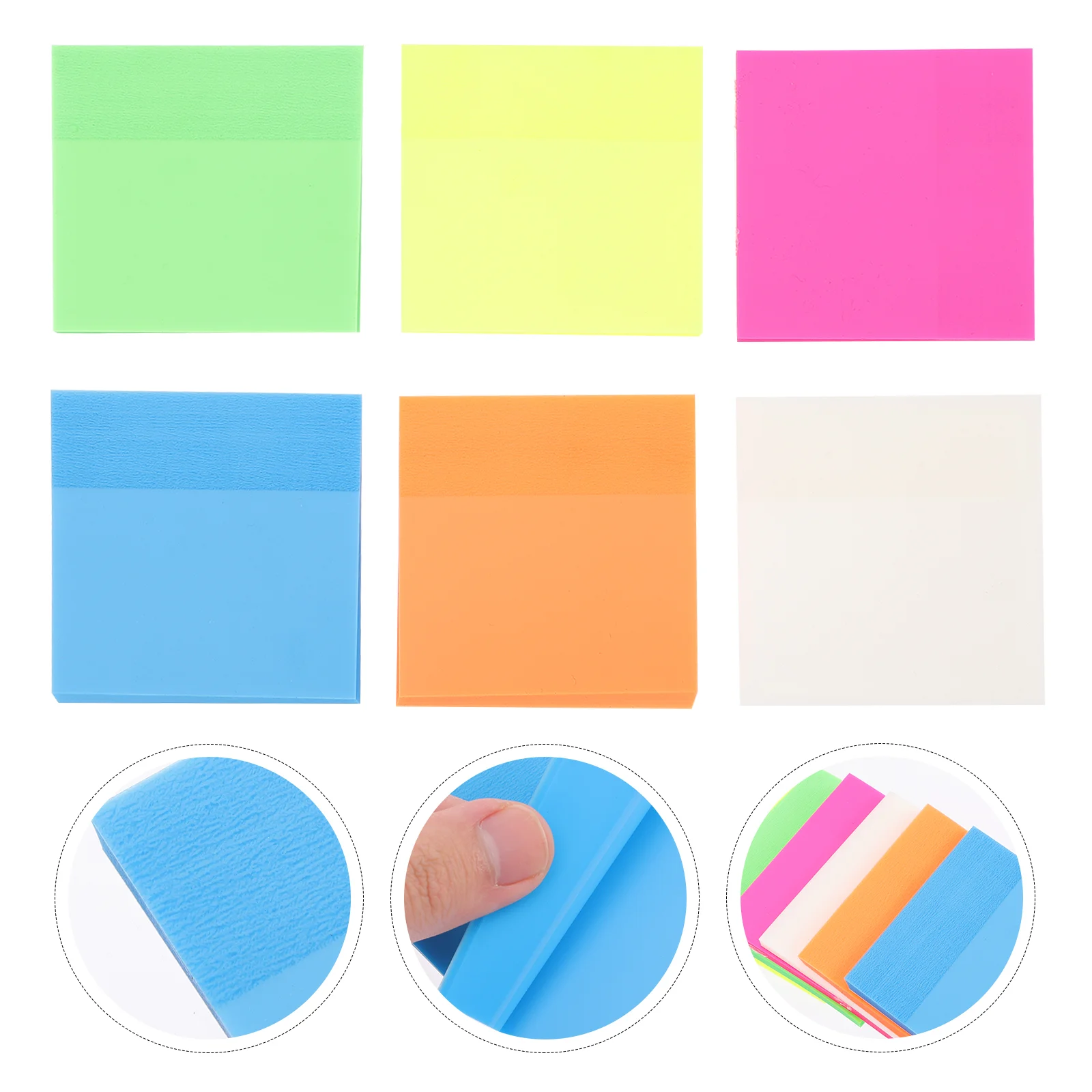 6 Pcs Notes School Transparent Message Reminder Office Bright Color Self-stick Pads Self-stick Note for Message Reminder
6 Pcs Notes School Transparent Message Reminder Office Bright Color Self-stick Pads Self-stick Note for Message Reminder