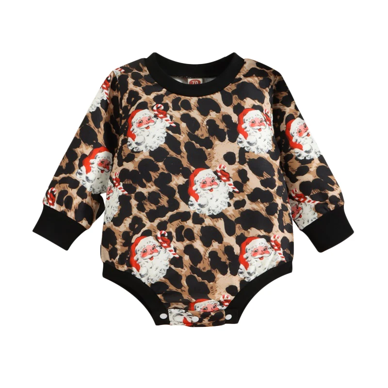 Infant Baby Boys Girls Romper Leopard Christmas Santa Claus Print Long Sleeve Round Neck Jumpsuit for 0-18Months
Infant Baby Boys Girls Romper Leopard Christmas Santa Claus Print Long Sleeve Round Neck Jumpsuit for 0-18Months