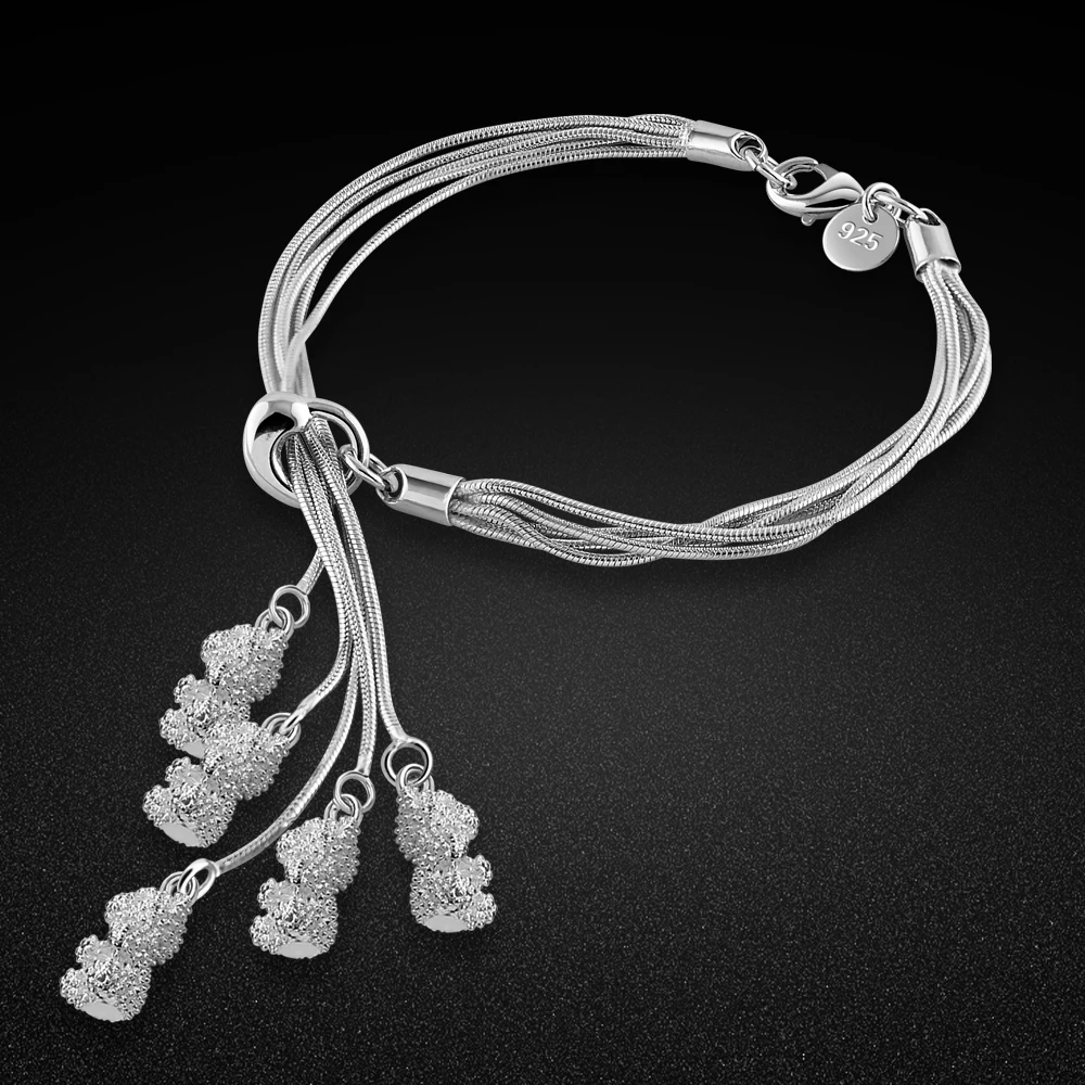 Luxury 925 Sterling Silver Bracelets Set Bangle Women Men Round Ball Bears Link Charm Bracelet Hand Jewelry
Luxury 925 Sterling Silver Bracelets Set Bangle Women Men Round Ball Bears Link Charm Bracelet Hand Jewelry