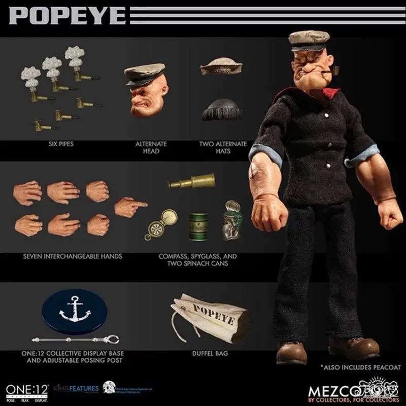 Original Mezco ONE:12 Popeye the Sailor Anime Action Figures Collection PVC Model Gift Toys In Stock
Original Mezco ONE:12 Popeye the Sailor Anime Action Figures Collection PVC Model Gift Toys In Stock