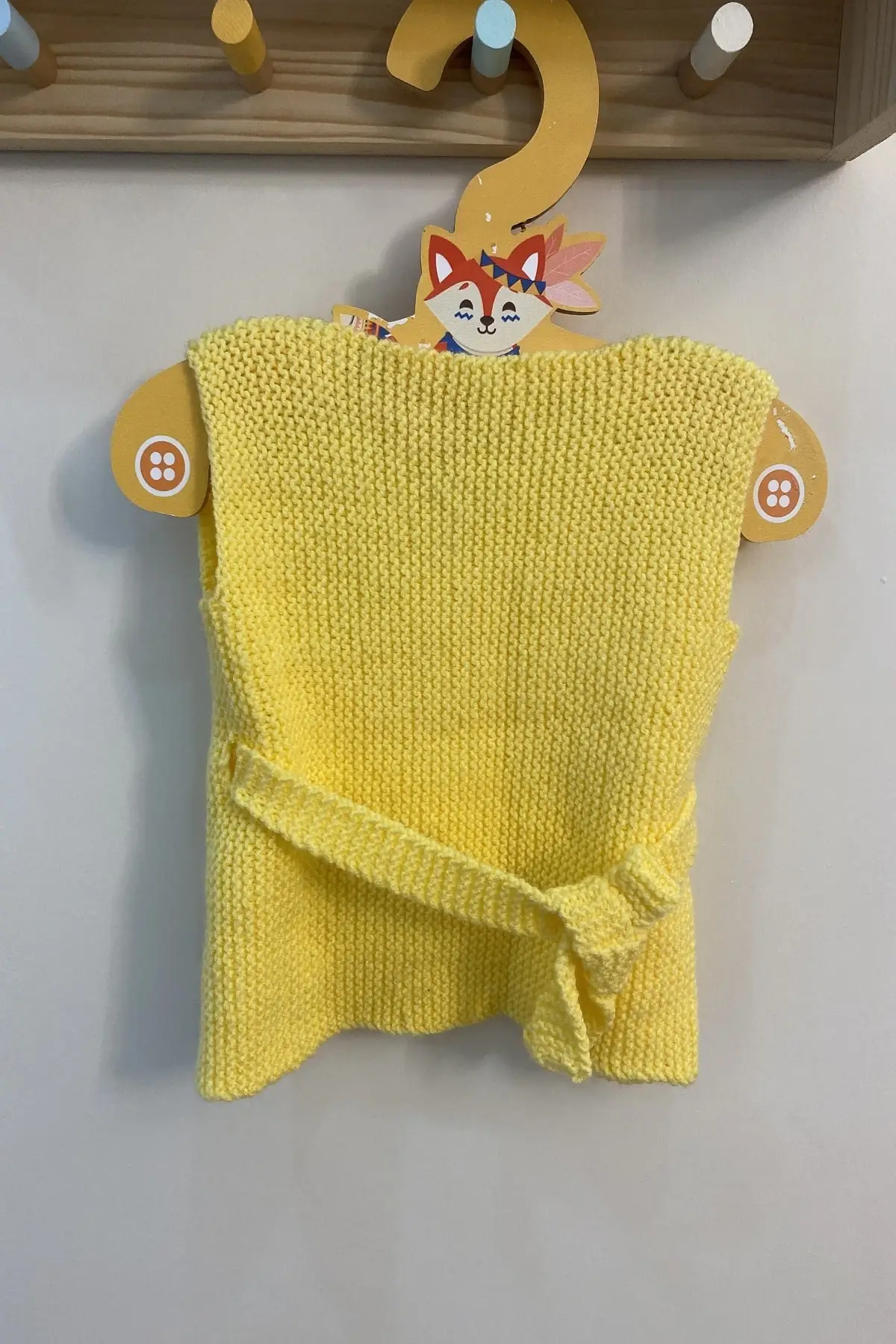 Yellow Baby 0-1 Age Hand-Knitted Double Breasted Vest Laced 
Yellow Baby 0-1 Age Hand-Knitted Double Breasted Vest Laced