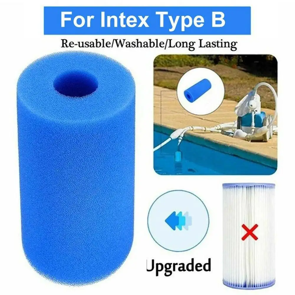 

Губка с картриджем из пеноматериала для бассейна, Многоразовый моющийся фильтр для бассейна, сохраняет воду чистой для Intex Type B
