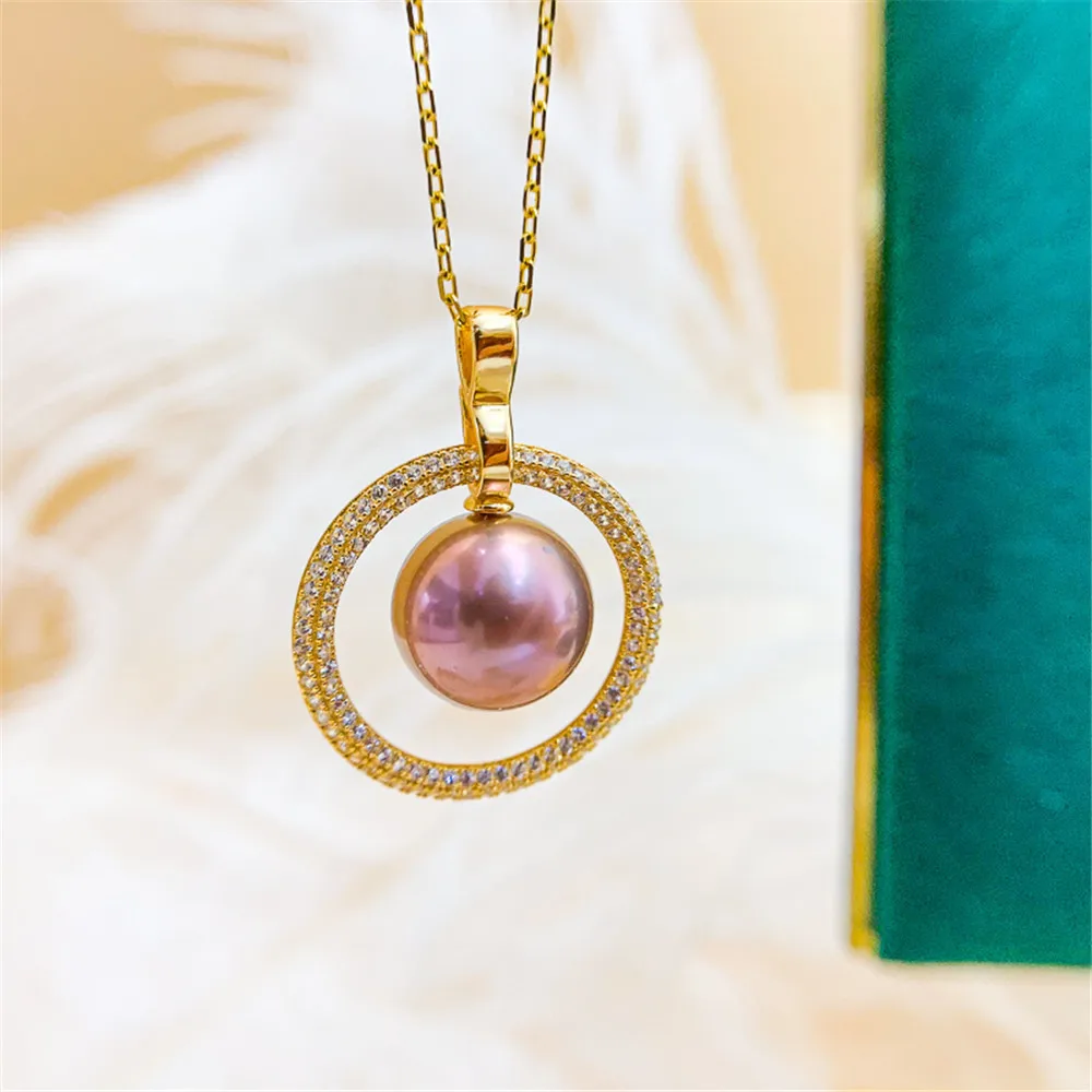 DIY Pearl Accessories S925 Sterling Silver Pendant Empty Holder K Gold Jade Necklace Pendant with 8-13mm Beads
DIY Pearl Accessories S925 Sterling Silver Pendant Empty Holder K Gold Jade Necklace Pendant with 8-13mm Beads