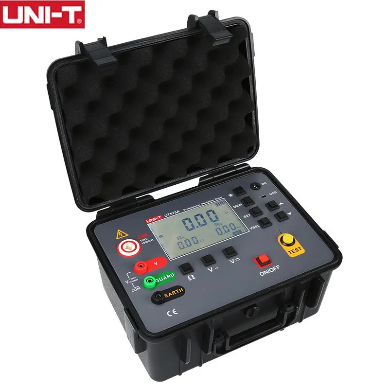 UNI-THigh Voltage Insulation Resistance Tester AC DC Voltage Measurement LCD Backlight Data Storage 1000GΩ Megohmmeter UT515A
UNI-THigh Voltage Insulation Resistance Tester AC DC Voltage Measurement LCD Backlight Data Storage 1000GΩ Megohmmeter UT515A