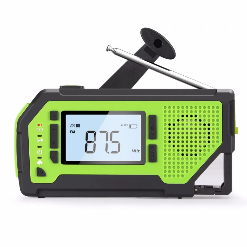 AWIND Outdoor Multifunctional Subeme La Radio Solar Crank Dynamo Powered AM/FM/NOAA with LCD Screen LED Flashlight Power Bank
AWIND Outdoor Multifunctional Subeme La Radio Solar Crank Dynamo Powered AM/FM/NOAA with LCD Screen LED Flashlight Power Bank