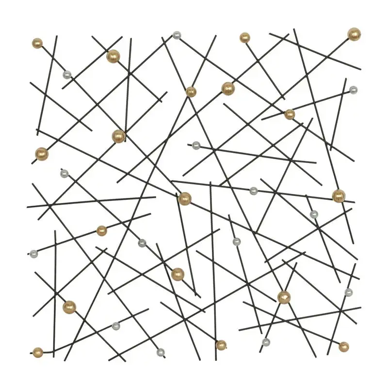Black Metal Hanging Wall Art Décor with Silver and Bronze Beads for Contemporary or Modern Small Space, Bedroom, Living Room, E
Black Metal Hanging Wall Art Décor with Silver and Bronze Beads for Contemporary or Modern Small Space, Bedroom, Living Room, E