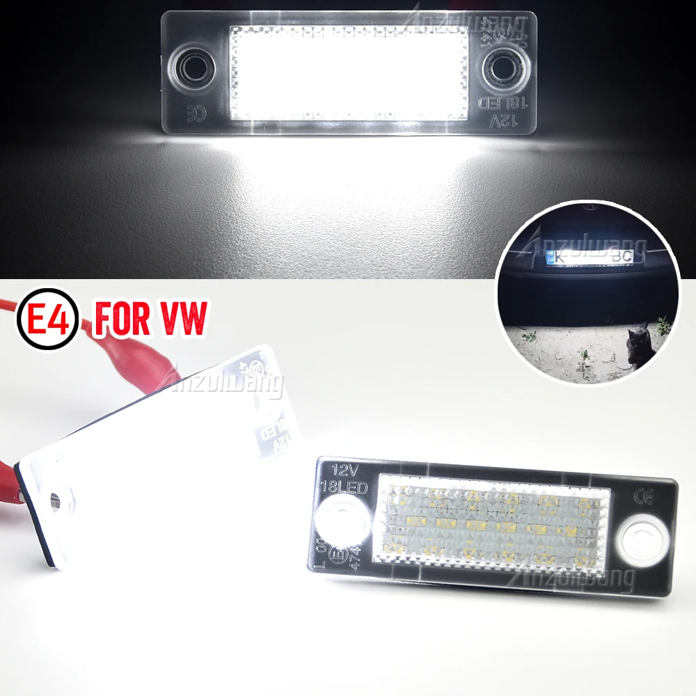 

2x LED Number License Plate Light Lamps For VW Caddy MK3 Jetta Golf Plus Syncro MK5 Passat B5.5 B6 Touran MK1 Transporter T5 T6