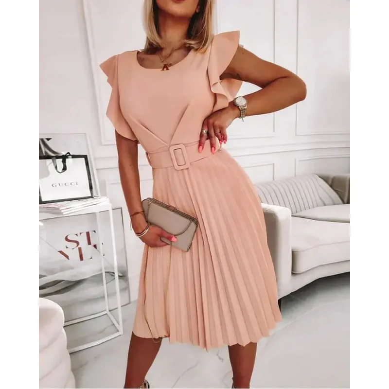 Pleated Dress Women Belt Party Dresses Elegant Beach Work Summer Prom Dress Sexy Vacation Ruffles Streetwear Sexy Maxi Vestidos
Pleated Dress Women Belt Party Dresses Elegant Beach Work Summer Prom Dress Sexy Vacation Ruffles Streetwear Sexy Maxi Vestidos