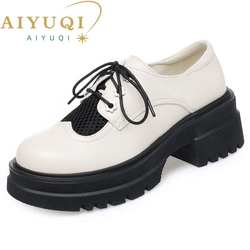 Туфли AIYUQI женские из натуральной кожи, лоферы, на шнуровке, оксфорды, платформа, высокий каблук, в британском стиле, большие размеры
Туфли AIYUQI женские из натуральной кожи, лоферы, на шнуровке, оксфорды, платформа, высокий каблук, в британском стиле, большие размеры