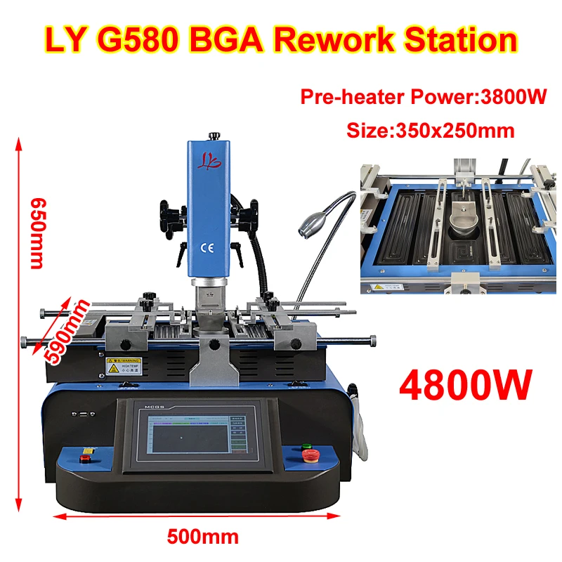 Полуавтоматическая паяльная станция LY G580 4800 Вт BGA, 3-зонная паяльная машина горячего воздуха для ремонта ноутбуков, игровых консолей 220 В 
Полуавтоматическая паяльная станция LY G580 4800 Вт BGA, 3-зонная паяльная машина горячего воздуха для ремонта ноутбуков, игровых консолей 220 В