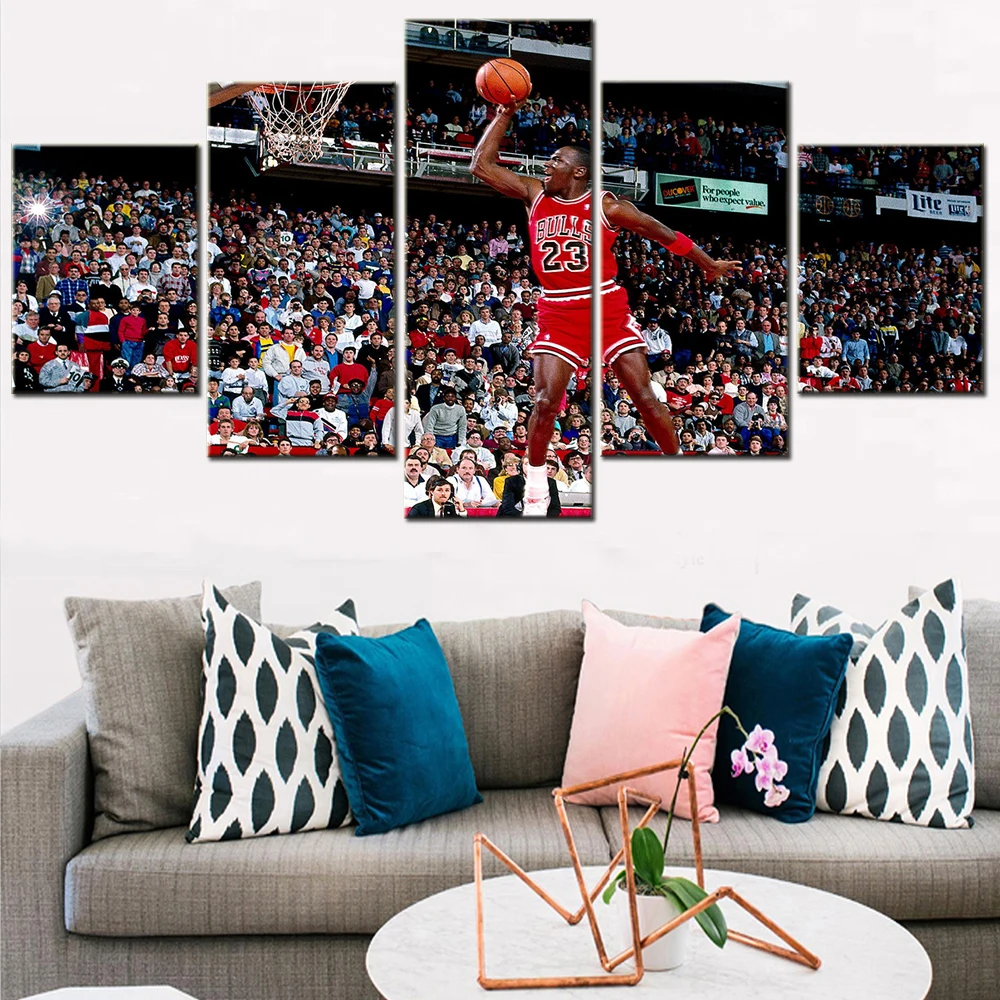 Decoration Picture Room Wall Canvas Painting HD Printed Art Modular Pictures 5 Pieces Famous Basketball Superstar Michael Poster
Decoration Picture Room Wall Canvas Painting HD Printed Art Modular Pictures 5 Pieces Famous Basketball Superstar Michael Poster