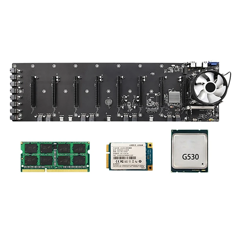 ETH-B75 BTC Mining Motherboard With G530 CPU+CPU Fan+8G DDR3 RAM+128G SSD LGA1155 8 PCIE 16X Slots 65Mm VGA USB3.0 SATA3
ETH-B75 BTC Mining Motherboard With G530 CPU+CPU Fan+8G DDR3 RAM+128G SSD LGA1155 8 PCIE 16X Slots 65Mm VGA USB3.0 SATA3