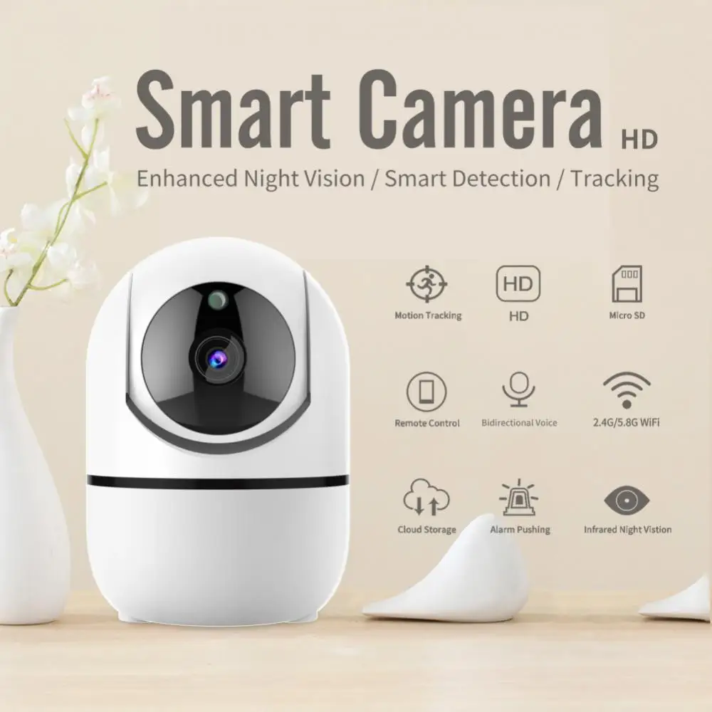 1080P 5G WiFi Wireless IP Camera Indoor AI Auto Tracking Two-Way Audio Security CCTV Camera 1MP Mini P2P Video Baby Monitor
1080P 5G WiFi Wireless IP Camera Indoor AI Auto Tracking Two-Way Audio Security CCTV Camera 1MP Mini P2P Video Baby Monitor