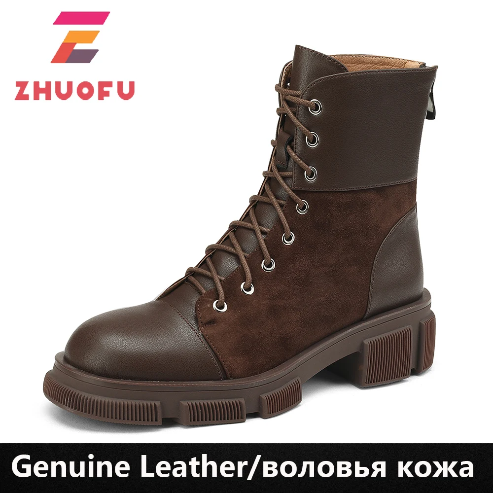 ZHUOFU 2022 Fashion Popular Side Zipper Women Ankle Boots Autumn Winter Outdoor Casual Genuine Leather Thick Heels Shoes Woman
ZHUOFU 2022 Fashion Popular Side Zipper Women Ankle Boots Autumn Winter Outdoor Casual Genuine Leather Thick Heels Shoes Woman