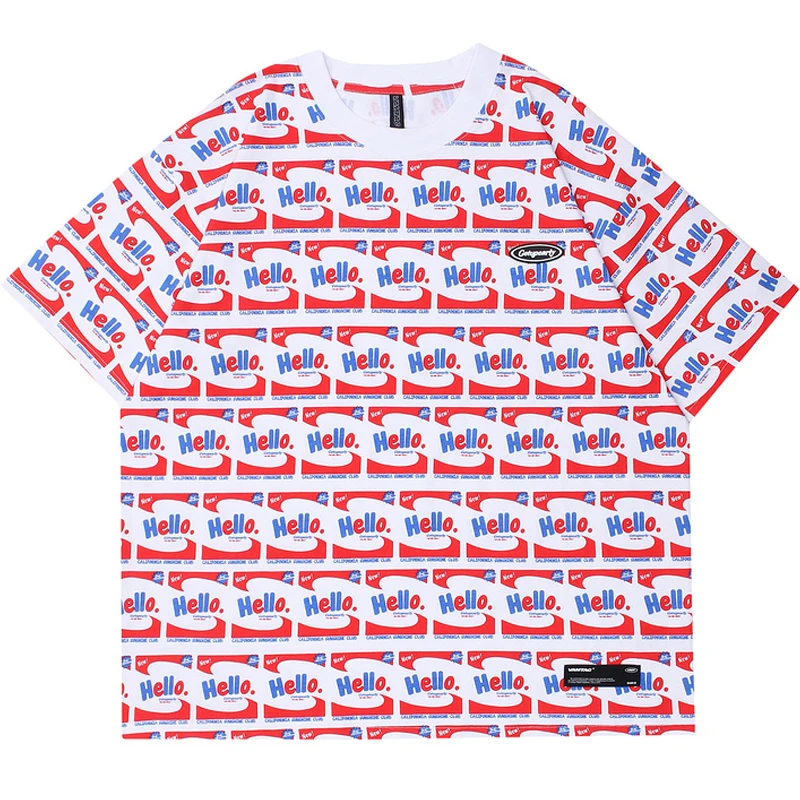 2022 Summer Unisex Short Sleeve t shirts Women Cotton O-neck Loose Top Male Oversize T Shirts Mens Full Hello Print T Shirt
2022 Summer Unisex Short Sleeve t shirts Women Cotton O-neck Loose Top Male Oversize T Shirts Mens Full Hello Print T Shirt