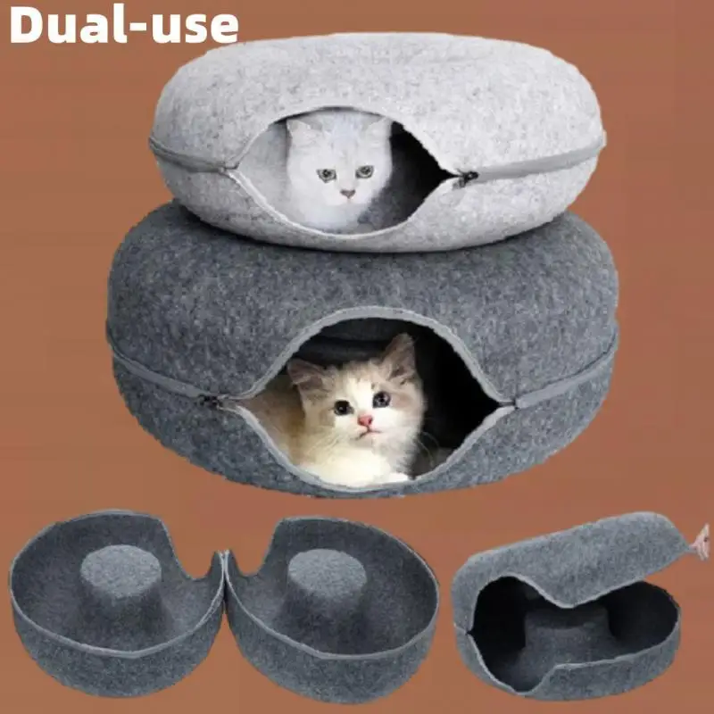 

Войлочный домик для домашних животных, кошка, фетровые интерактивные игрушки для кошек, Забавный котенок, большая кошка, игрушка для тренировок, съемная искусственная вилла