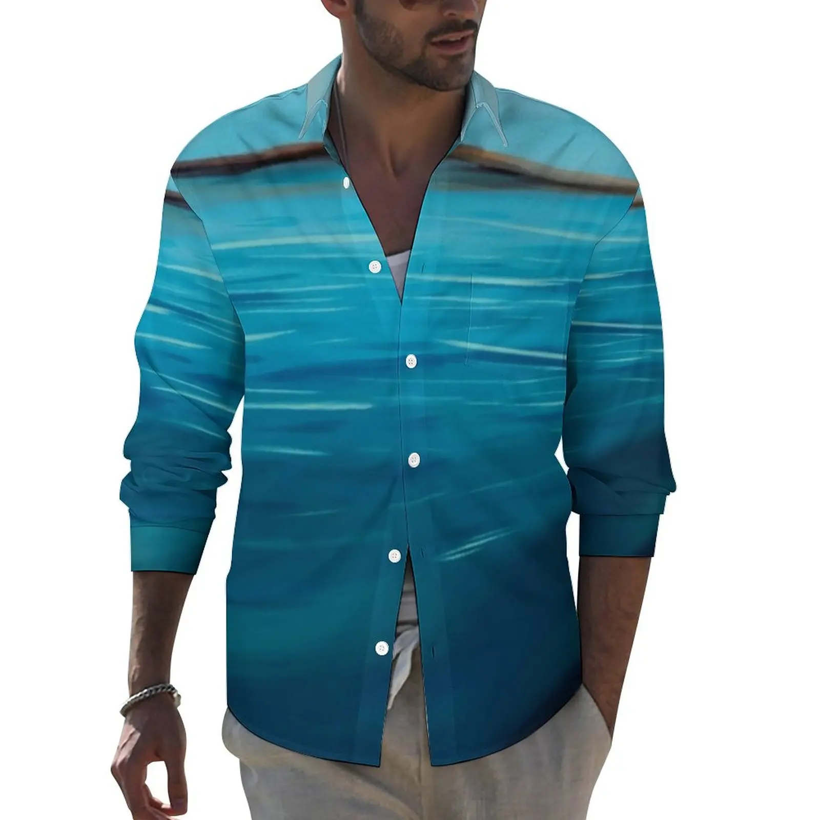 Blue Beach Pirnt Shirt Seaside Landscape Casual Shirts Long Sleeve Design Street Blouses Spring Fashion Oversized Clothing
Blue Beach Pirnt Shirt Seaside Landscape Casual Shirts Long Sleeve Design Street Blouses Spring Fashion Oversized Clothing