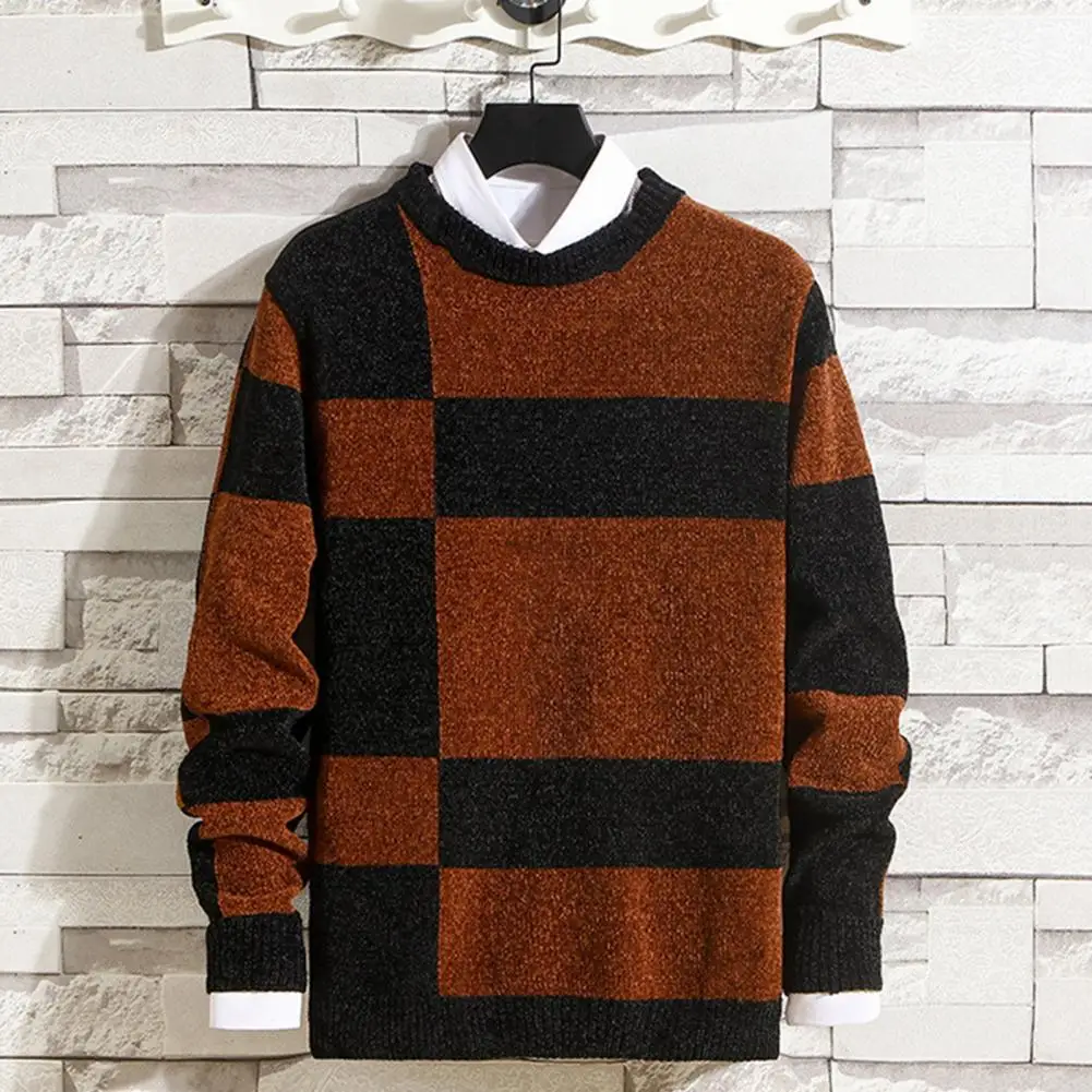 Men Winter Sweater Colorblock Thick Knitted Round Neck Men Slim Fit Sweater Long Sleeve Elastic Slim Fit Men Outdoor Sweater
Men Winter Sweater Colorblock Thick Knitted Round Neck Men Slim Fit Sweater Long Sleeve Elastic Slim Fit Men Outdoor Sweater