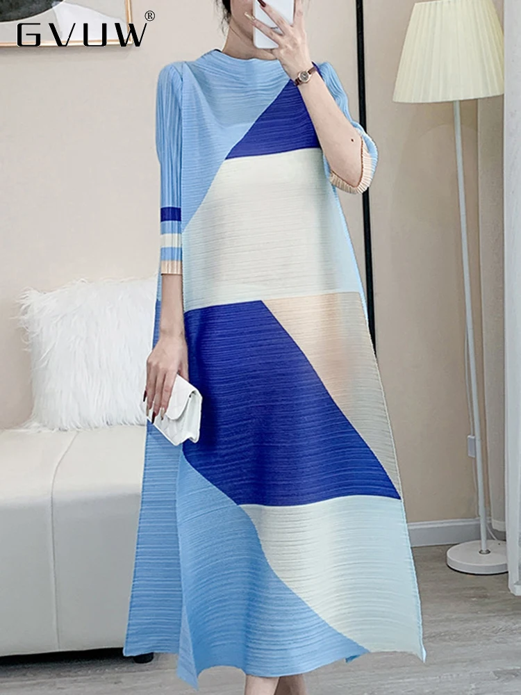 GVUW Patchwork Midi Pleated Dress Loose Elegant Designer O-neck Three Quarter Sleeve Wedding Party Clothes Female Luxury 17D2942
GVUW Patchwork Midi Pleated Dress Loose Elegant Designer O-neck Three Quarter Sleeve Wedding Party Clothes Female Luxury 17D2942