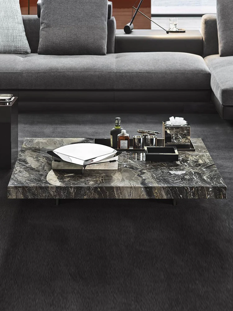 Italian style light luxury square modern designer solid wood coffee table small apartment villa marble tea table
Italian style light luxury square modern designer solid wood coffee table small apartment villa marble tea table