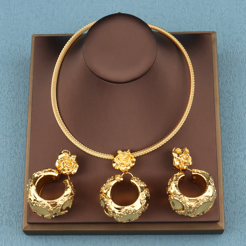 Jewelry Set for Women Silver Plated Geometry Earrings and Pendant Necklace 2PCS Set for African Dubai Weddings Party Gifts
Jewelry Set for Women Silver Plated Geometry Earrings and Pendant Necklace 2PCS Set for African Dubai Weddings Party Gifts