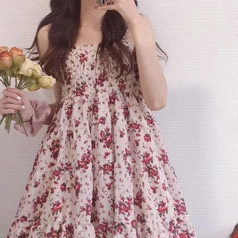 Summer Dress Spaghetti Strap Slip Dress Floral Ribbon Bow Japanese Kawaii Cute Dress Women Girls Elegant Vintage Sweet Dress
Summer Dress Spaghetti Strap Slip Dress Floral Ribbon Bow Japanese Kawaii Cute Dress Women Girls Elegant Vintage Sweet Dress