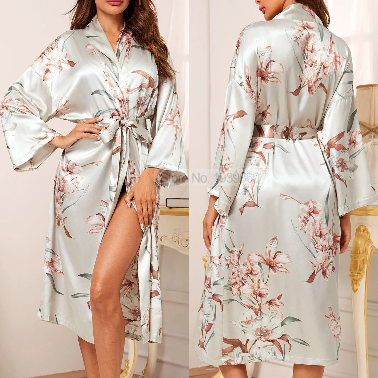 Summer Rayon Kimono Bath Gown Print Flower Robe Women Sleepwear With Belt V-Neck Lingerie Nightgown Loose Long Home Dressing
Summer Rayon Kimono Bath Gown Print Flower Robe Women Sleepwear With Belt V-Neck Lingerie Nightgown Loose Long Home Dressing