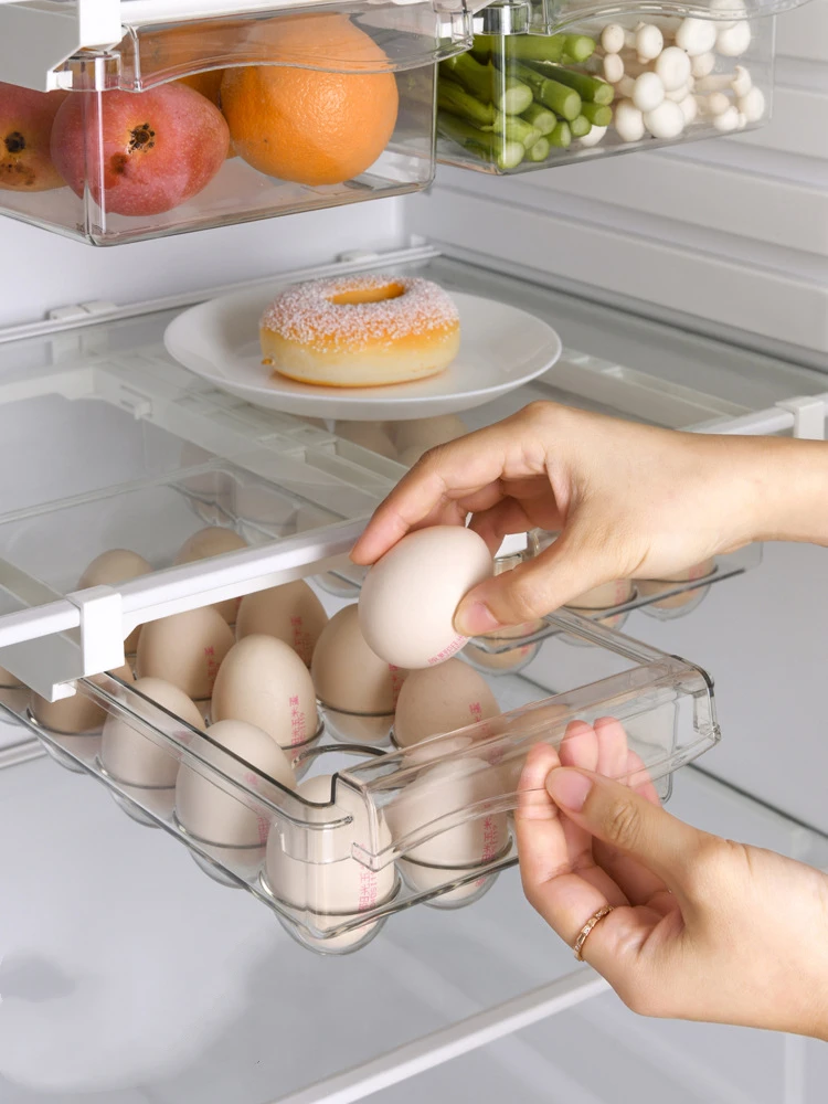 Plastic Crisper Drawer Egg Holder Egg Tray Vegetable Fruit Box Refrigerator Organizer Box Household Kitchen Tools
Plastic Crisper Drawer Egg Holder Egg Tray Vegetable Fruit Box Refrigerator Organizer Box Household Kitchen Tools