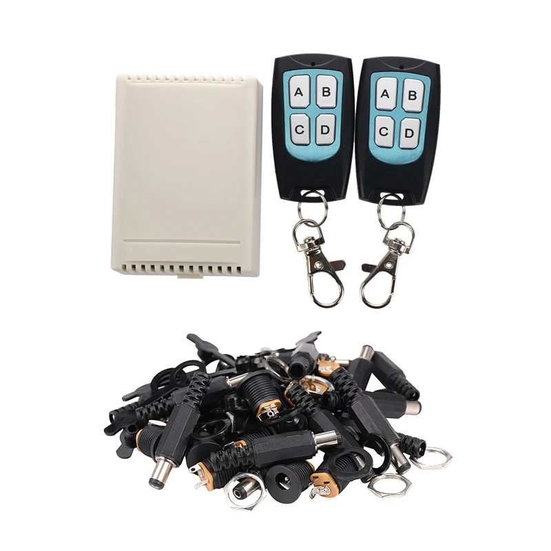 DC 12V 4 Channel 200M Wireless RF Remote Control Switch 2 Transmitter + Receiver With 5.5X2.1Mm DC Power Connector
DC 12V 4 Channel 200M Wireless RF Remote Control Switch 2 Transmitter + Receiver With 5.5X2.1Mm DC Power Connector