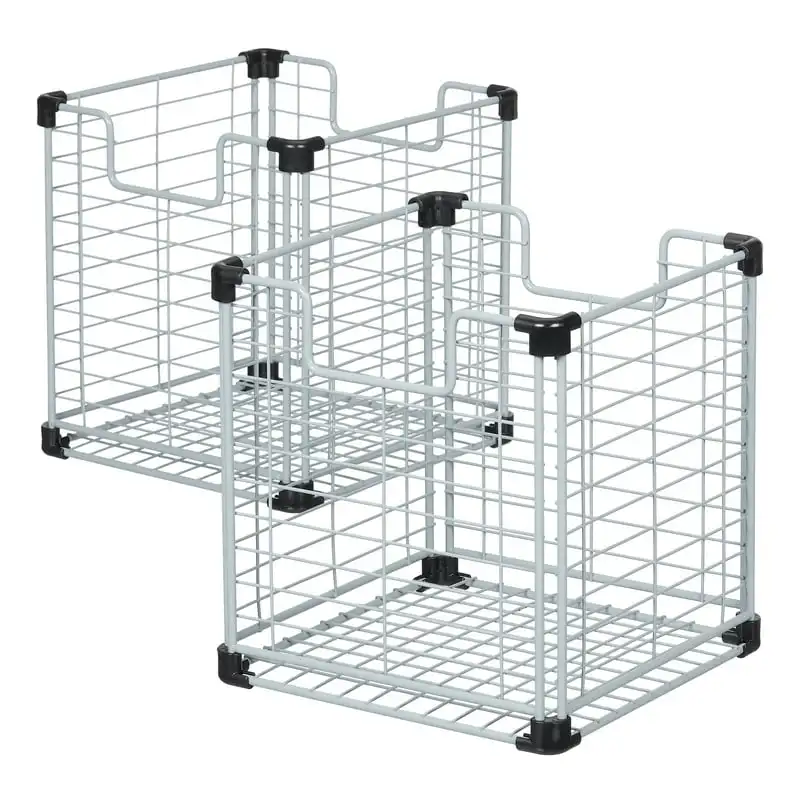 Metal Cube Kids Wire Storage Basket Bin for Bedrooms, Play Rooms and Classrooms, Pack of 2, Soft Silver Ziplock bags Food storag
Metal Cube Kids Wire Storage Basket Bin for Bedrooms, Play Rooms and Classrooms, Pack of 2, Soft Silver Ziplock bags Food storag