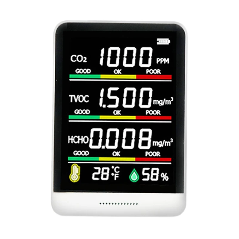 5 In1 CO2 Multifunctional Air Detector Air Quality Monitor Digital Temperature Humidity Sensor Tester
5 In1 CO2 Multifunctional Air Detector Air Quality Monitor Digital Temperature Humidity Sensor Tester