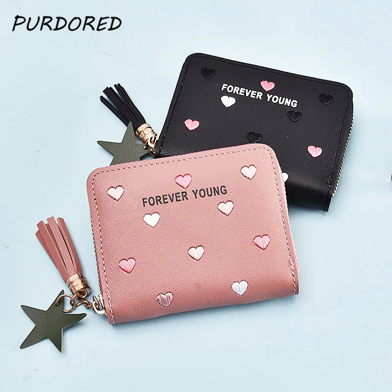 PURDORED 1 Pc Women Mini Heart Card Holder for Women Tassel Zipper Business Cards Wallet Short Clutch Purse Porte Carte
PURDORED 1 Pc Women Mini Heart Card Holder for Women Tassel Zipper Business Cards Wallet Short Clutch Purse Porte Carte