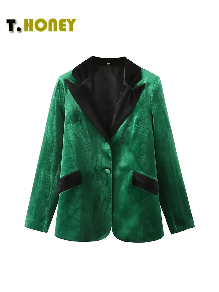 TELLHONEY Women Fashion Notched Collar Single Breasted Velvet Blazer Female Casual Long Sleeves Loose With Pockets Outfits
TELLHONEY Women Fashion Notched Collar Single Breasted Velvet Blazer Female Casual Long Sleeves Loose With Pockets Outfits