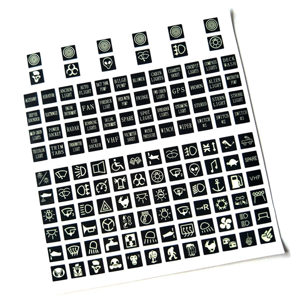 132pcs Car Fuse Box/Switch Instrument Panels Button Luminous Stickers Label Decal For Car Boat Campervans Marine
132pcs Car Fuse Box/Switch Instrument Panels Button Luminous Stickers Label Decal For Car Boat Campervans Marine