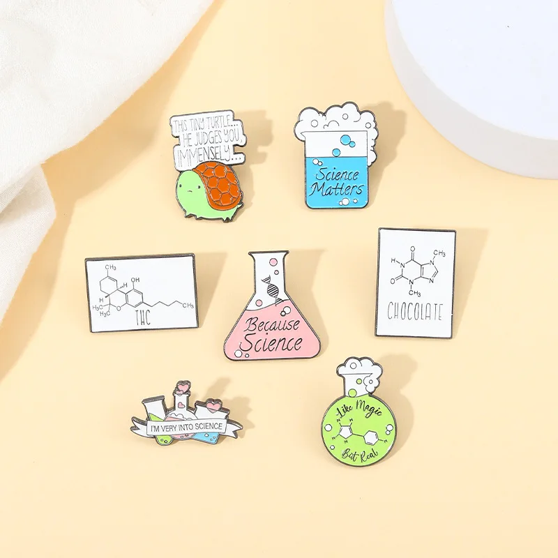 Creative Chemical Molecular Formula Enamel Brooch Science Experiment Reagent Bottle Metal Lapel Badge Custom Backpack Jewelry
Creative Chemical Molecular Formula Enamel Brooch Science Experiment Reagent Bottle Metal Lapel Badge Custom Backpack Jewelry