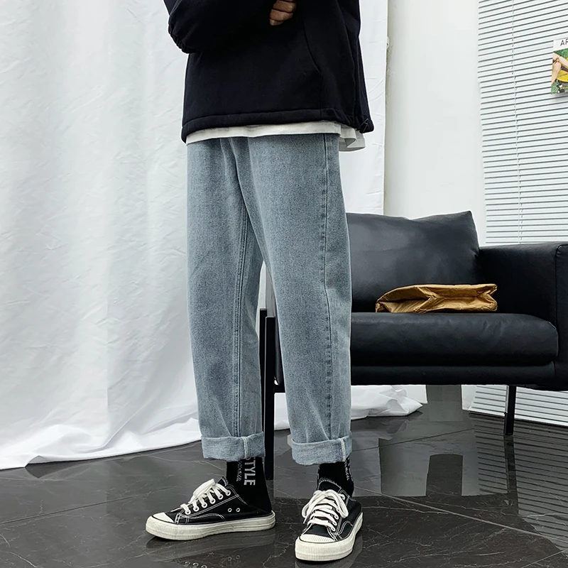 Jeans Men Loose Straight Leg Pants Elastic Waist Teenager Casual Ankle-length JEANS Pants Mouth Kpop Clothes Hip Hop Wide Leg
Jeans Men Loose Straight Leg Pants Elastic Waist Teenager Casual Ankle-length JEANS Pants Mouth Kpop Clothes Hip Hop Wide Leg