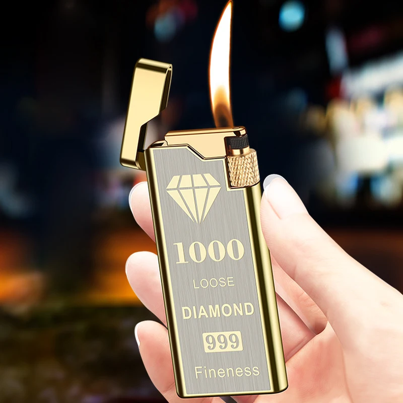 NEW Personality Metal Slim Wheel Lighter Gadgets For Men Mini Cigarette Lighter Butane Gas Lighter Open Flame Unusual light
NEW Personality Metal Slim Wheel Lighter Gadgets For Men Mini Cigarette Lighter Butane Gas Lighter Open Flame Unusual light