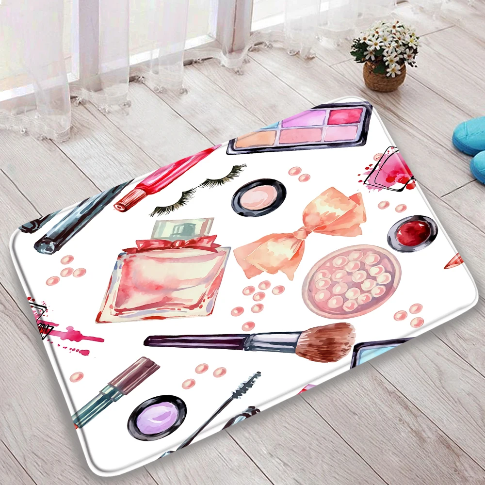 Girl Lipstick Cosmetics Perfume Bathroom Non-slip Bath Mat Pink High Heels Rug Doormat Living Room Carpet Beauty Salon Rug Decor
Girl Lipstick Cosmetics Perfume Bathroom Non-slip Bath Mat Pink High Heels Rug Doormat Living Room Carpet Beauty Salon Rug Decor