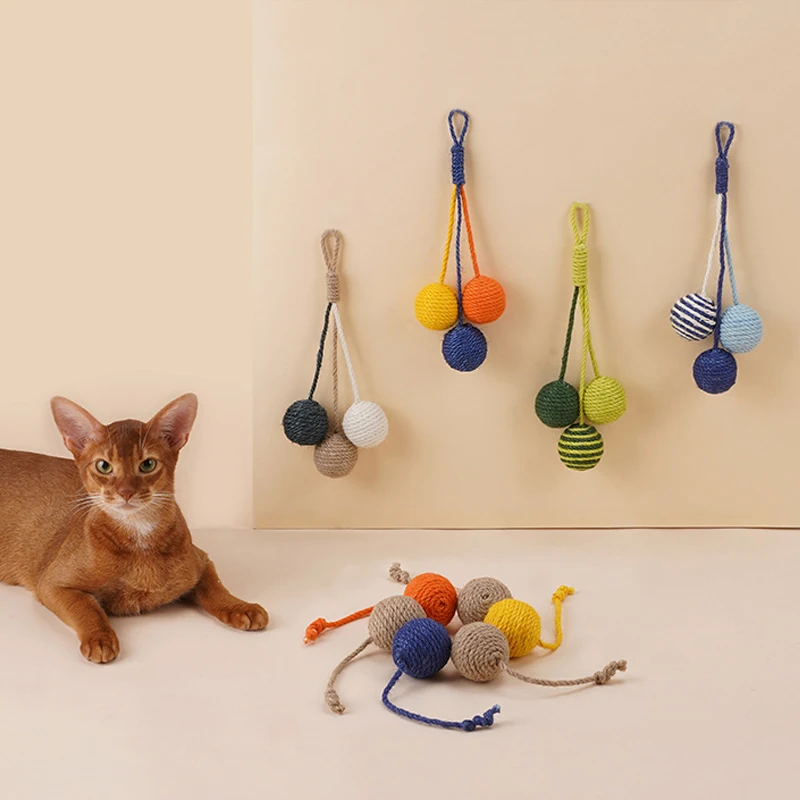 Cat Ball Toy Sisal Balls with Rope Interactive Rolling Ball Play Chewing Rattle Catch Scratch Catnip Chew Toys for Kitten Cats
Cat Ball Toy Sisal Balls with Rope Interactive Rolling Ball Play Chewing Rattle Catch Scratch Catnip Chew Toys for Kitten Cats