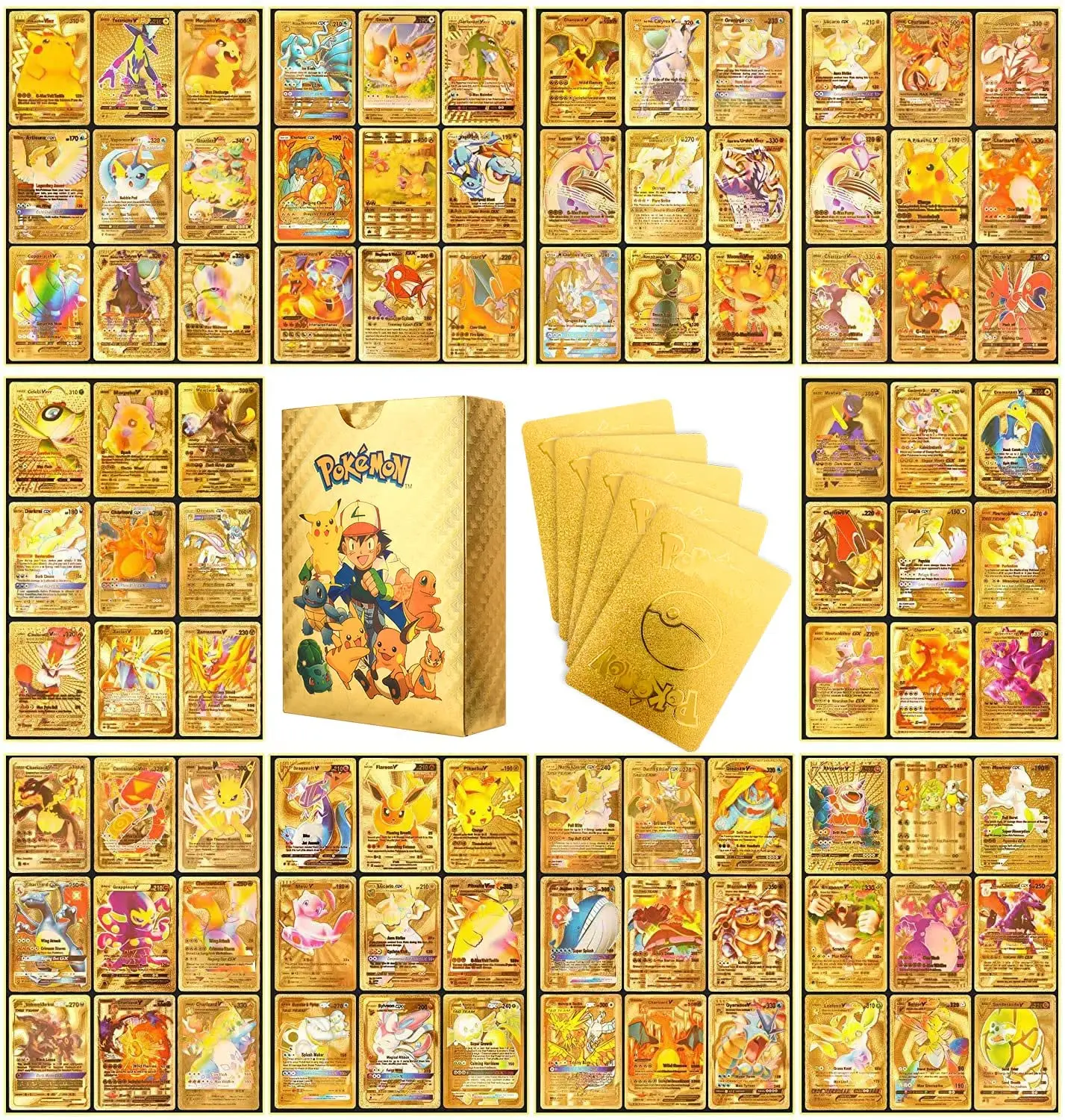 Pokemon Cards Metal Gold Sliver Spanish Vmax GX Energy Card Charizard Pikachu Rare Collection Battle Trainer Boys Gifts
Pokemon Cards Metal Gold Sliver Spanish Vmax GX Energy Card Charizard Pikachu Rare Collection Battle Trainer Boys Gifts