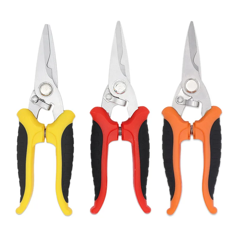

Thickened Stainless Steel Sawtooth Type Blade Pruning Shears PP+TPR Soft Anti-Slip Grip Pruner Household Bypass Garden Scissors