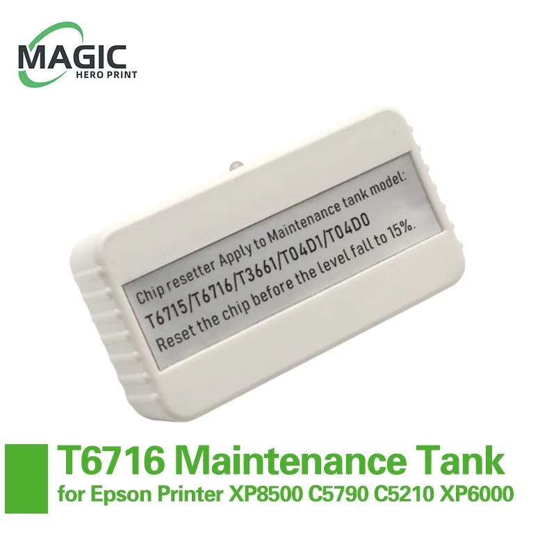 NEW T6716 T04D1 Maintenance Tank Chip Resetter T6715 T3661 for Epson Printer XP8500 C5790 C5210 XP6000
NEW T6716 T04D1 Maintenance Tank Chip Resetter T6715 T3661 for Epson Printer XP8500 C5790 C5210 XP6000
