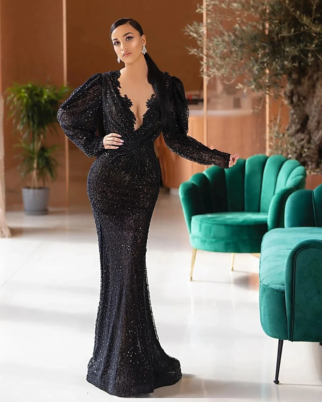 Black Aso Ebi African Evening Dresses Mermaid Long Sleeves Lace Pearls Long Dubai Saudi Arabic Black Girls Evening Gown Prom
Black Aso Ebi African Evening Dresses Mermaid Long Sleeves Lace Pearls Long Dubai Saudi Arabic Black Girls Evening Gown Prom